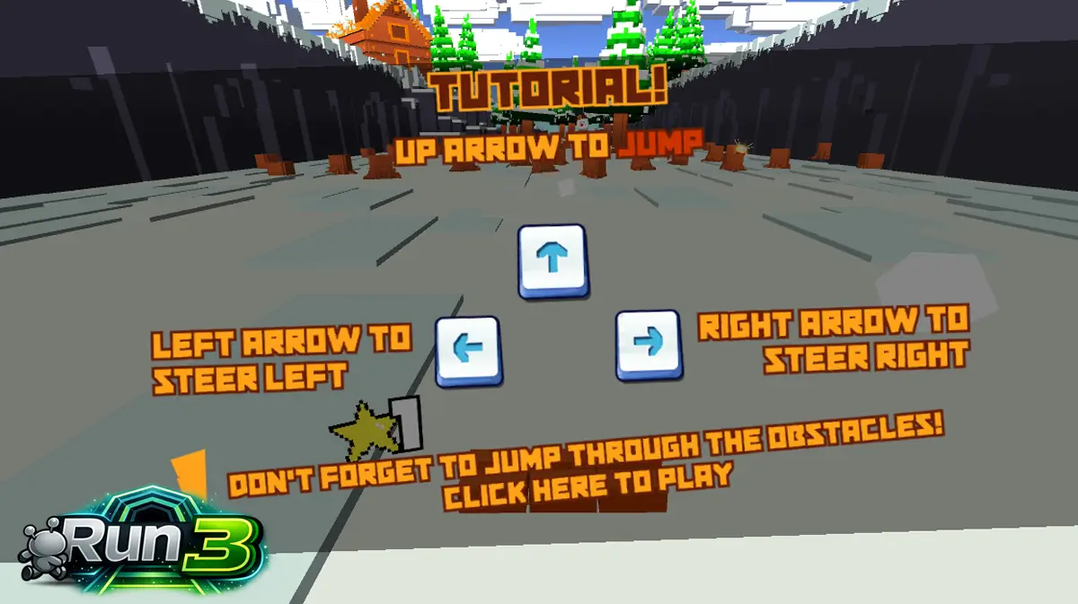 Snow Road gameplay image showing controls and downhill snow track