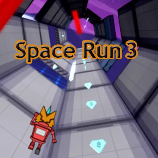 Space Run 3 featured image with logo and space tunnel action